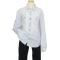 Manzini White With Charcoal / Smoke Grey Stripes 100% Cotton Casual Shirt